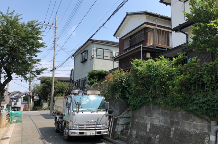 解体工事作業(足場)